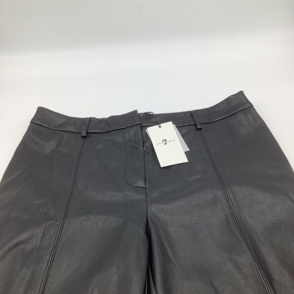 7 For All Mankind Womens Faux Leather Black Pants Size‎ Large NWT - Picture 4 of 10